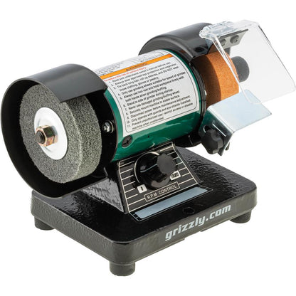 3" Variable-Speed Mini Benchtop Grinder/Buffer with Rotary Shaft