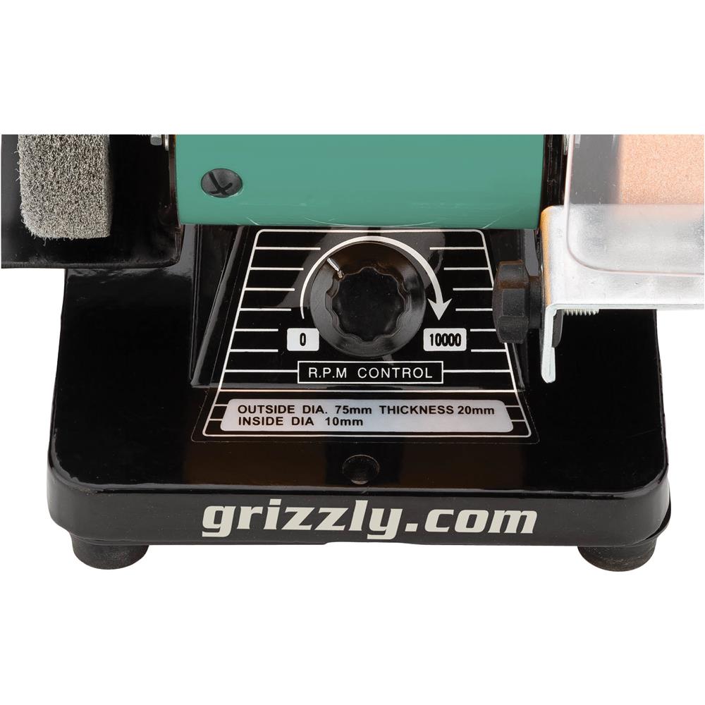 3" Variable-Speed Mini Benchtop Grinder/Buffer with Rotary Shaft