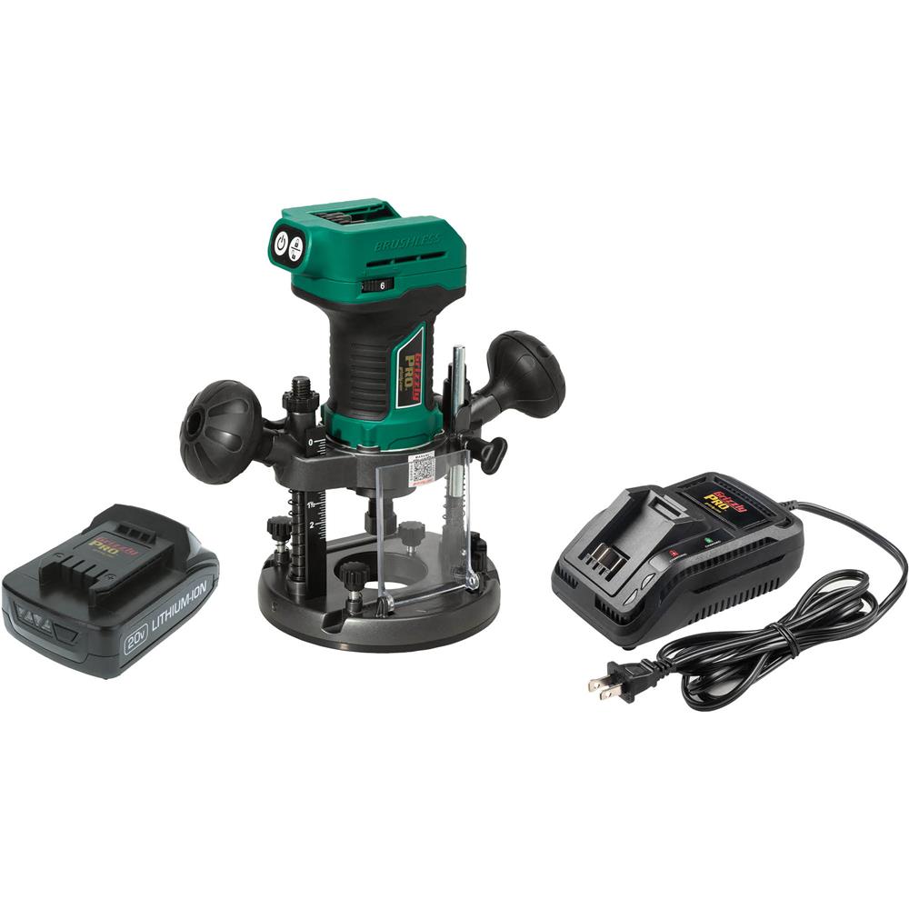 20V 1/4" Plunge Router Kit with Li-Ion Battery & Charger