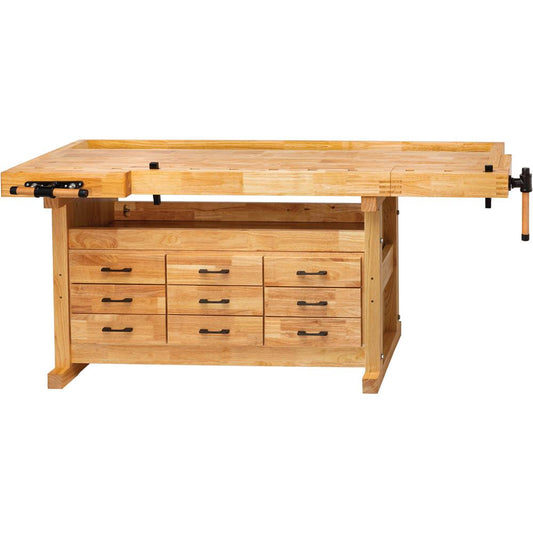80" 9-Drawer Euro-Style Butcher Block Workbench
