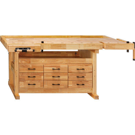 80" 9-Drawer Euro-Style Butcher Block Workbench