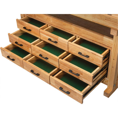 80" 9-Drawer Euro-Style Butcher Block Workbench