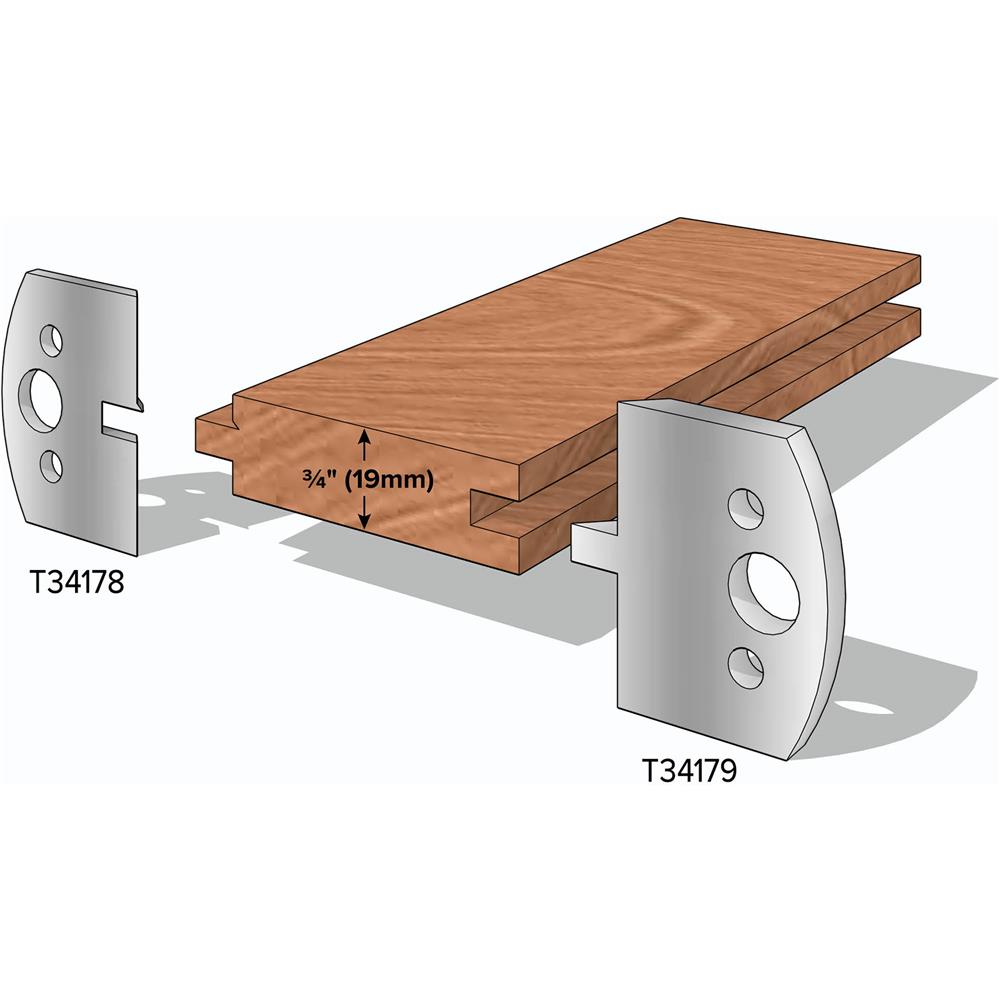 3/4" T&G Flooring Knives Male, 2-Pk.