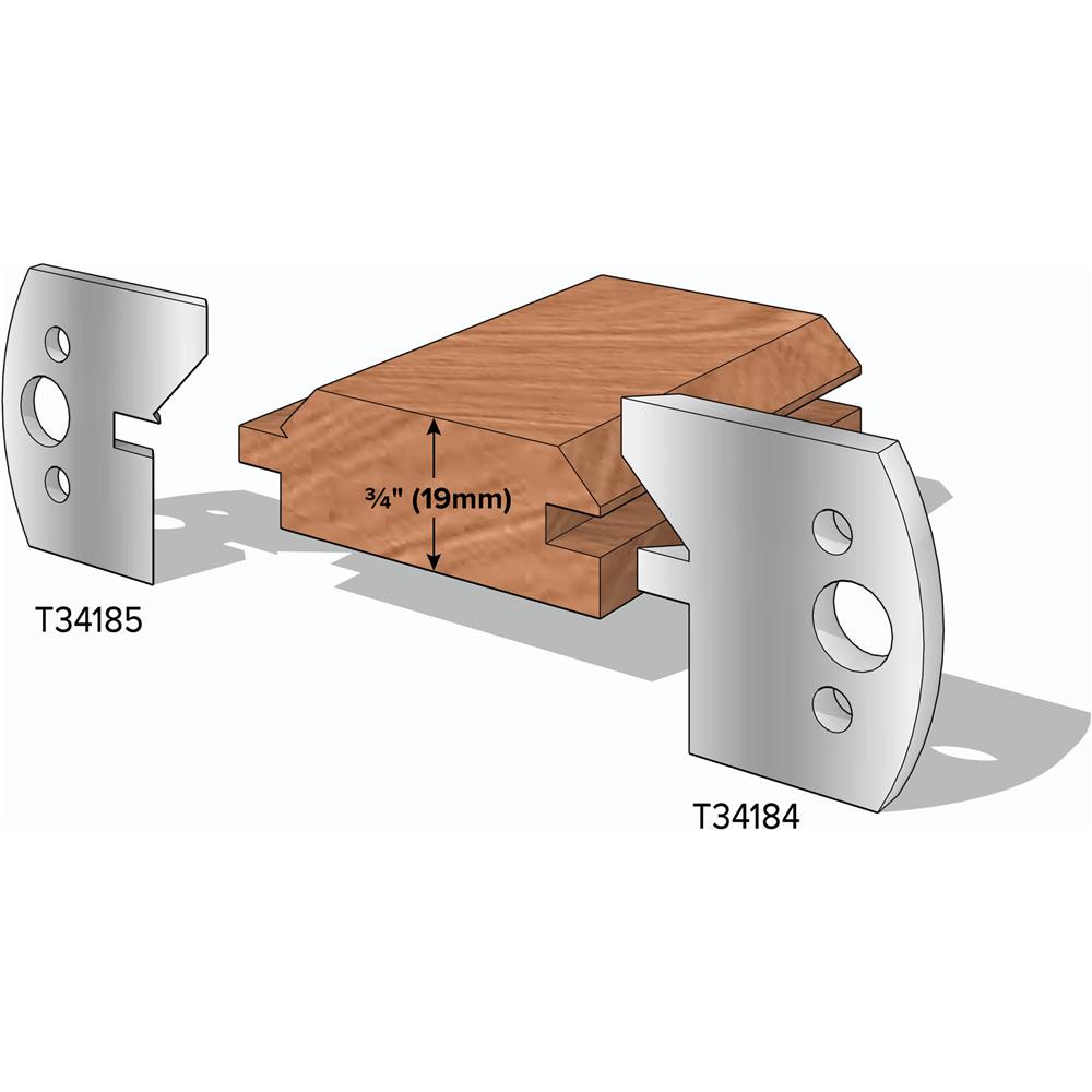 3/4" Paneling V-Grove Knives Female, 2-Pk.