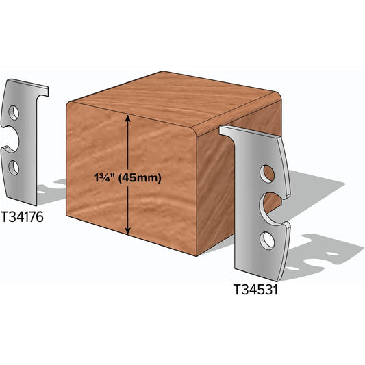 1 3/4" Rounded Top Side Knives, 2-Pk. - Right