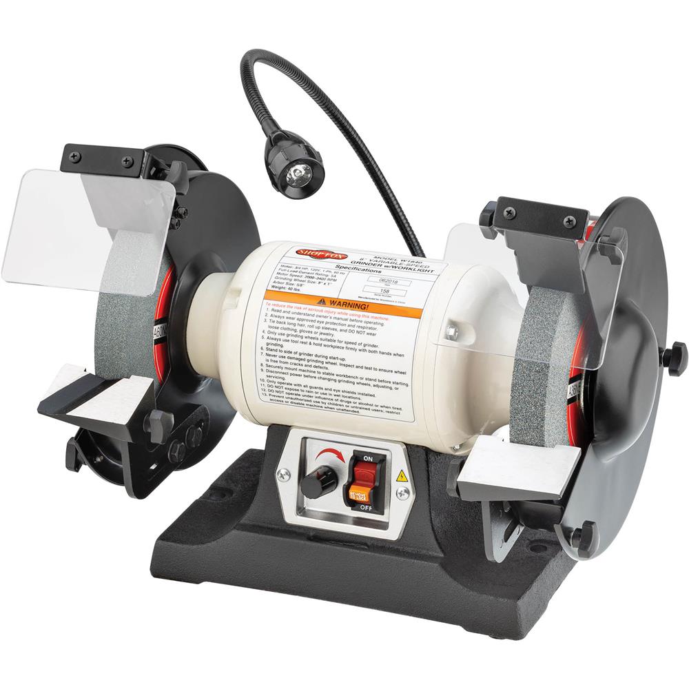 8" Variable-Speed Grinder with Work Light