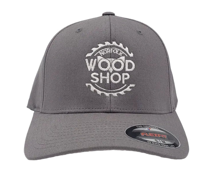 Norfolk Wood Shop Flexfit Hat – Small/Medium (S/M) Fitted Workshop Cap - Flexfit NWS Hats size S/M