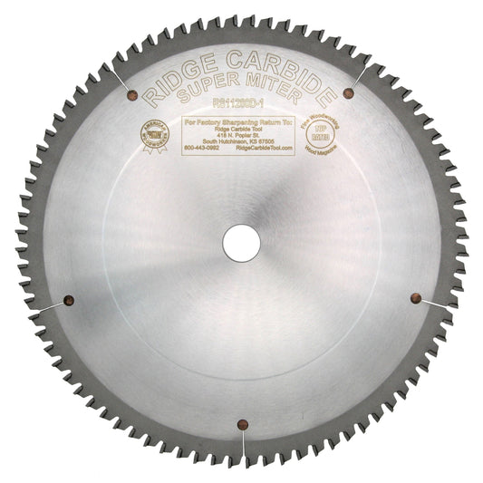 Ridge Carbide 12" X 80 AR 4+1 -2 HK .080 / .110" RS1000 SUPER MITER THIN KERF