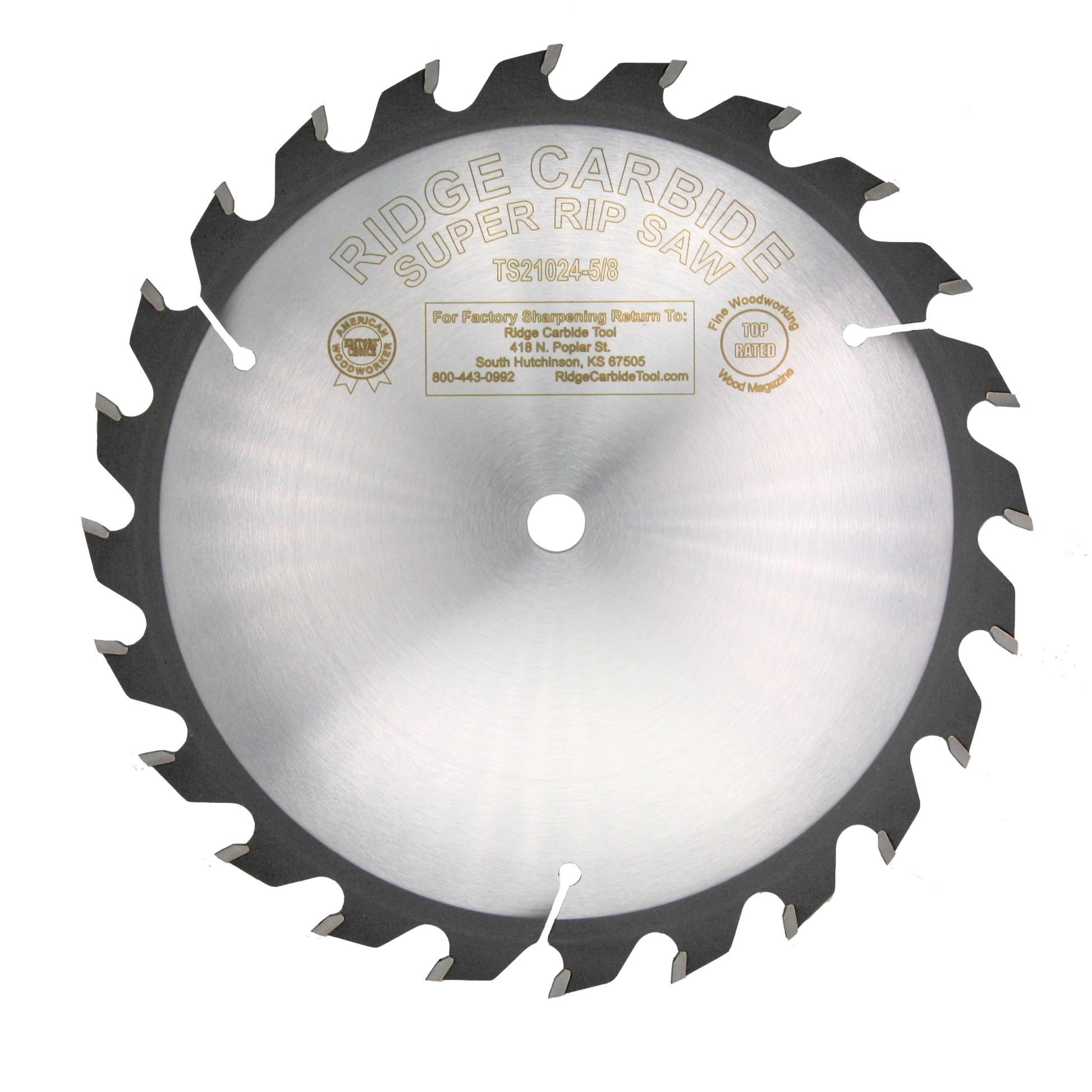 Ridge Carbide 10" X 24 STR +20 .087 / .125" HEAVY DUTY TS2000 SUPER RIP SAW